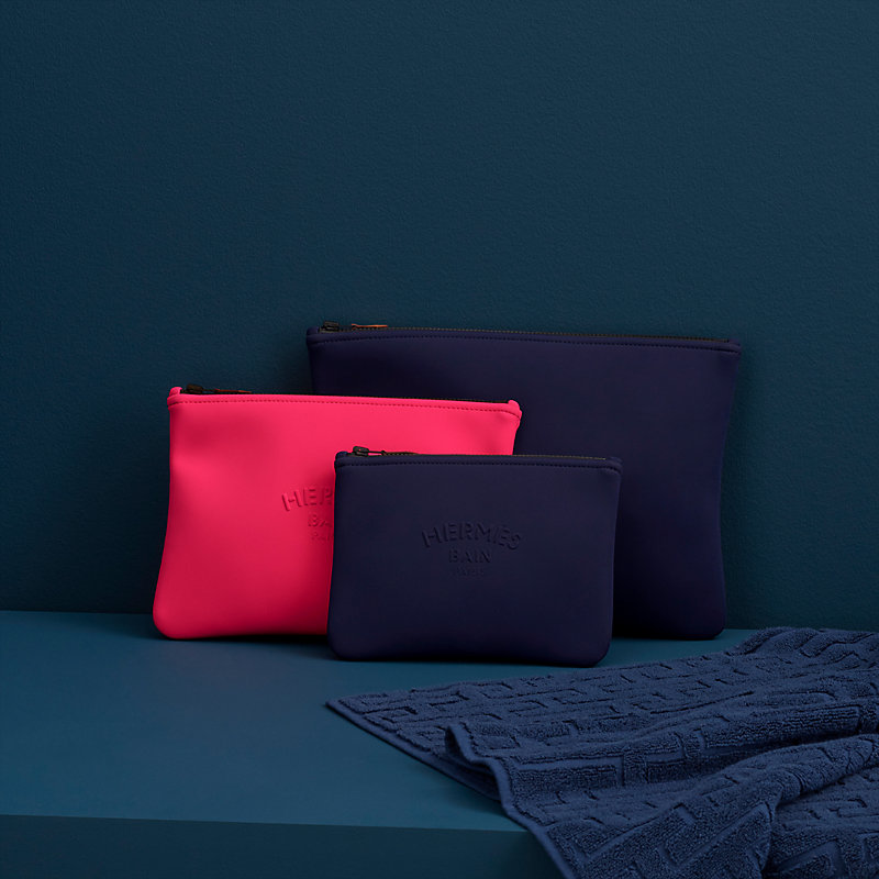 HERMÈS ネイビー レザー ケース Hermes Bleu de Prusse Swift Leather Zip Zap Key Case | Yoogi's Closet